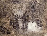 James Ensor The Devils Dzitts and Hihahox,Led by Crazon,Riding a Wild Cat,Accompany Christ to Hell oil painting on canvas